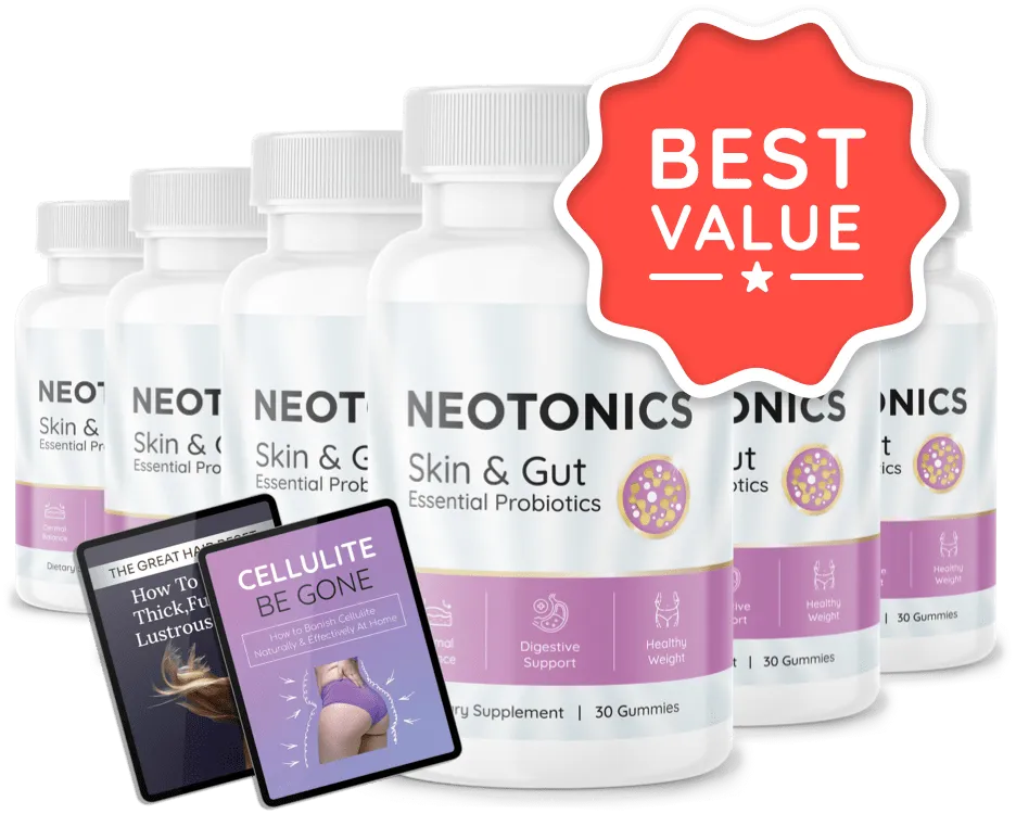 Neotonics Supplement - 6 Bottles Gut-Skin Health Gummy Formula